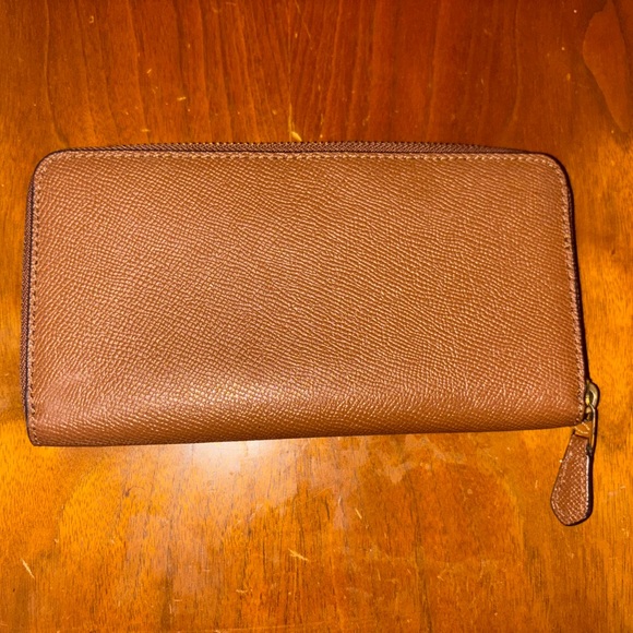 Coach Brown Leather Accordion Zip Wallet - Picture 3 of 4
